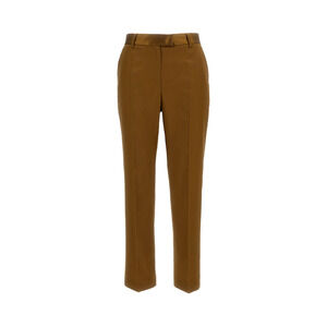 ALBERTO BIANI Ankle-Length Silk and Cotton Blend Straight-Leg Trousers